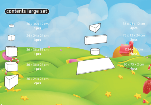 Zawartość dużego zestawu Softplay w tematyce słodyczy kup online