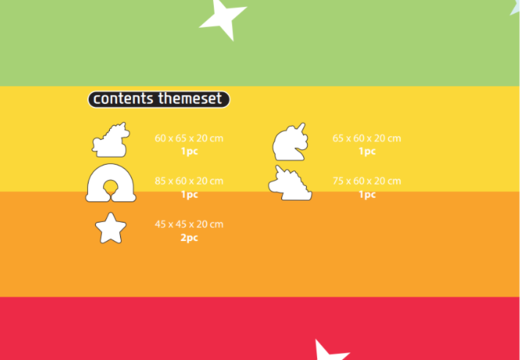 Zawartość zestawu tematycznego Softplay w tematyce jednorożca zamówić online w JB