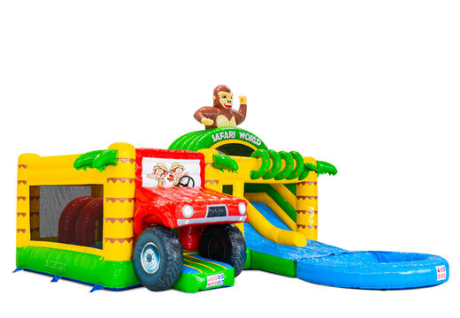 Bok Multiplay Dubbelslide z basenem w temacie Safari gorilla