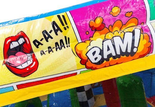 Temat zamku dmuchanego Komiksowe ilustracje z komiksu usta i eksplozja zamów online