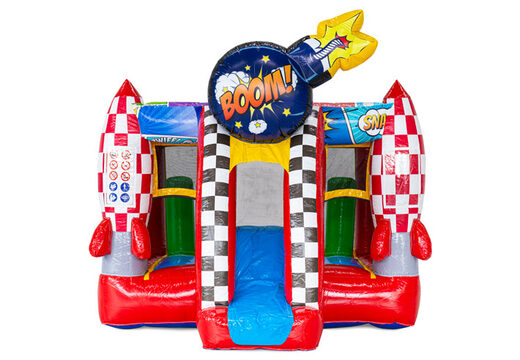 Kup zamek dmuchany Midi Bounce w stylu komiksowym w JB Inflatables, przyciągający wzrok i kolorowy