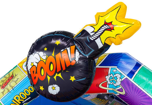 Kup zamek dmuchany A-frame w stylu komiksowym w JB Inflatables, przyciągający wzrok i kolorowy